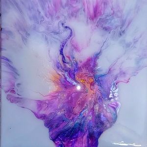 Original abstract acrylic pour painting